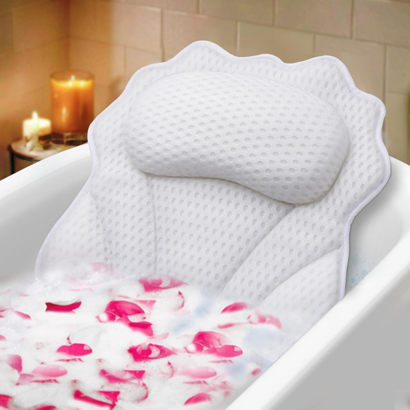 Coussin de baignoire ergonomique de luxe, Blanc