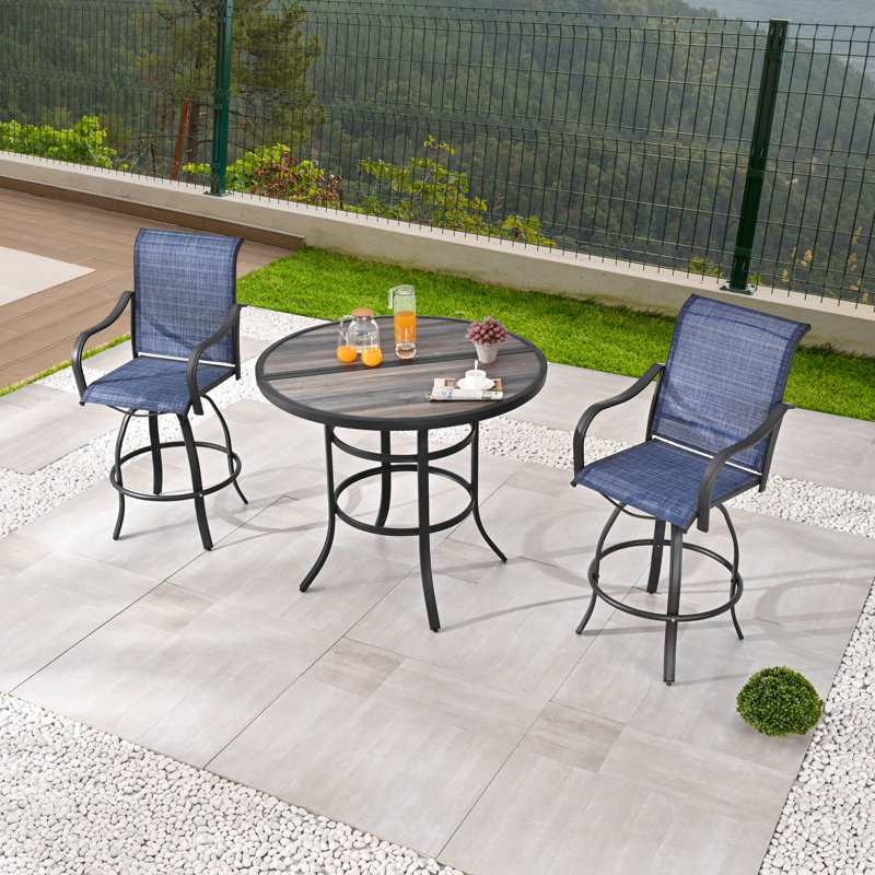 Ensemble bistro long pour 2 personnes Aatish, Bleu