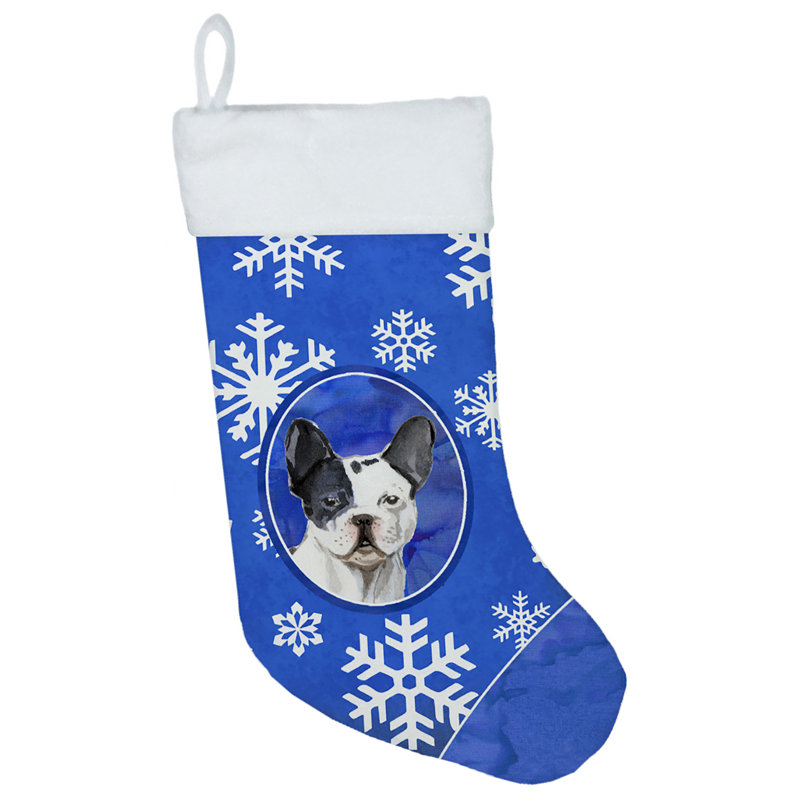 Chaussette de noël winter flocons de noël, Bouledogue français