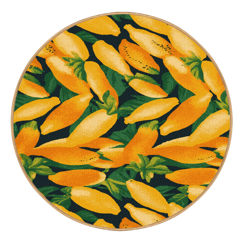  Tapis lavable papayes hawaïens, Rond 4 pi