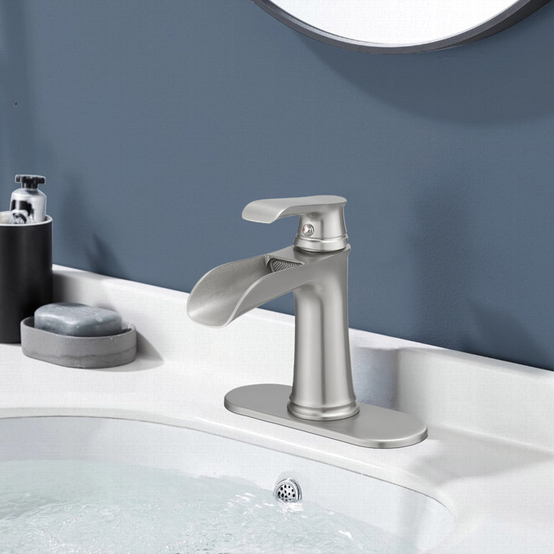 Brushed Nickel Single Handle Stainless Steel Bathroom Faucet