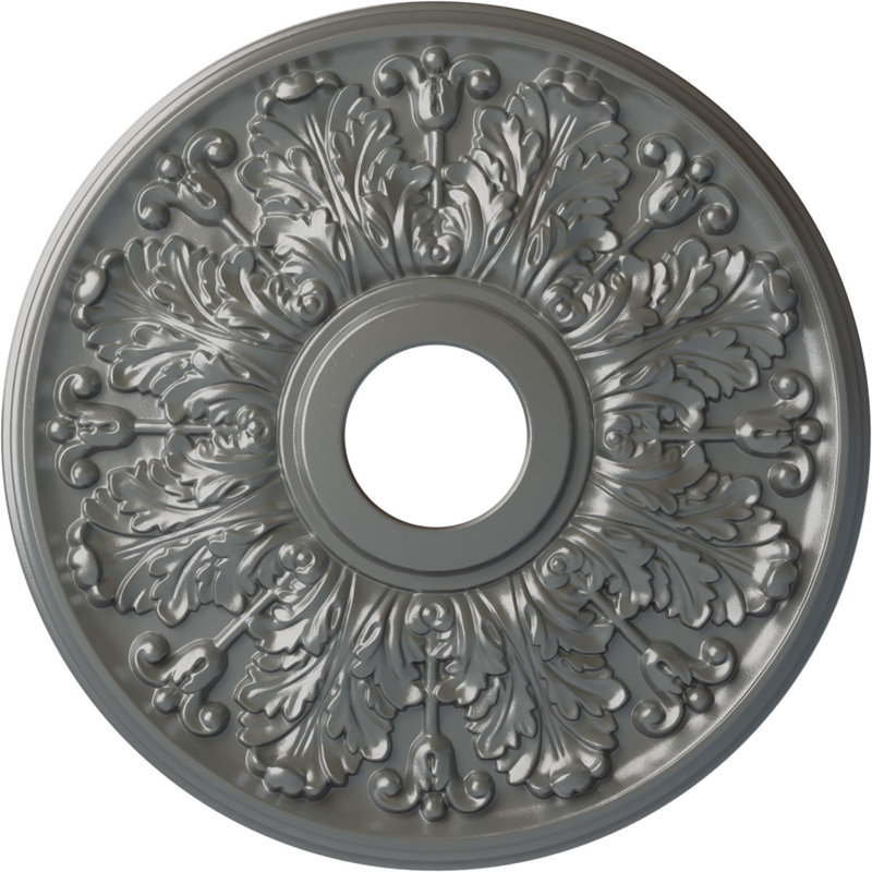 Médaillon de plafond H 16,5 po x l 16,5 po x P 1,125 po Apollo, Argent