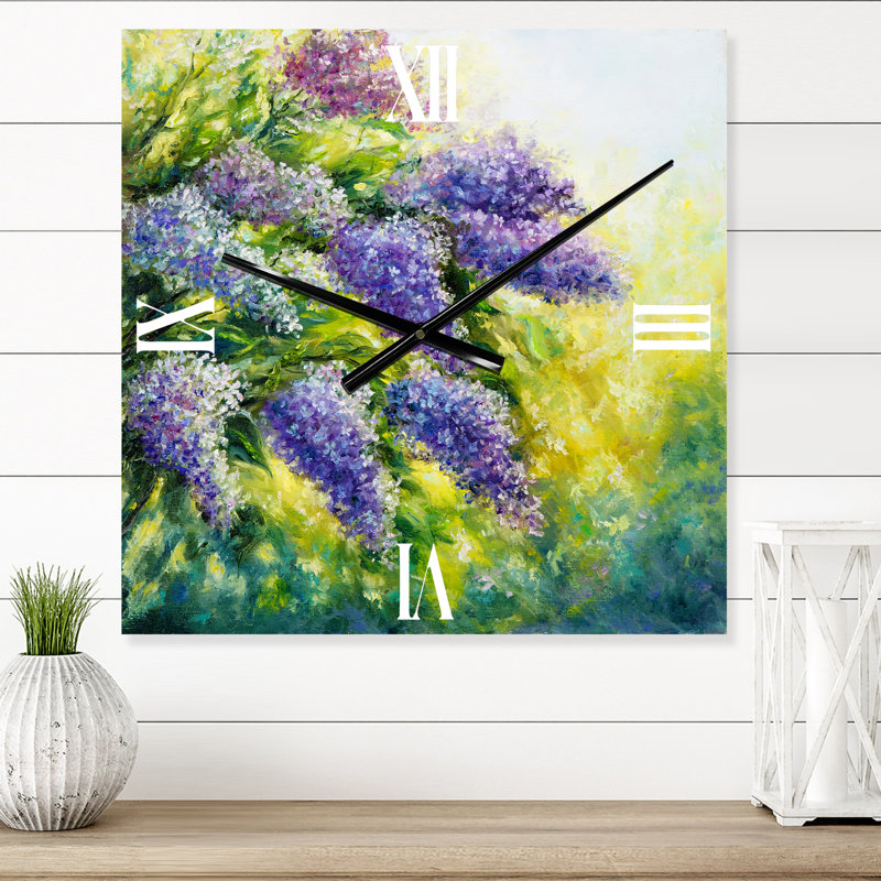 Horloge murale lilas dans le jardin, Très grand