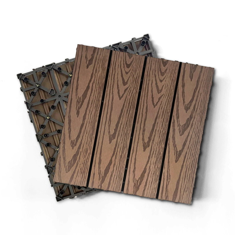 Ensemble de tuiles de terrasse en bois et en plastique composite de 20 pièces, Bois espresso