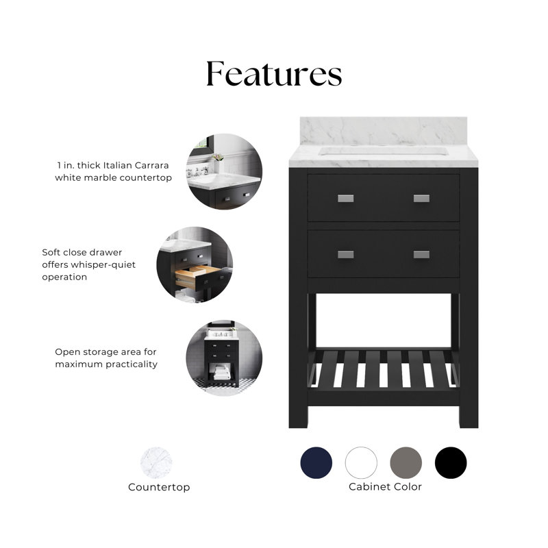 Madalyn 24" Single Sink Bathroom Vanity Set, Espresso, Faucet Included