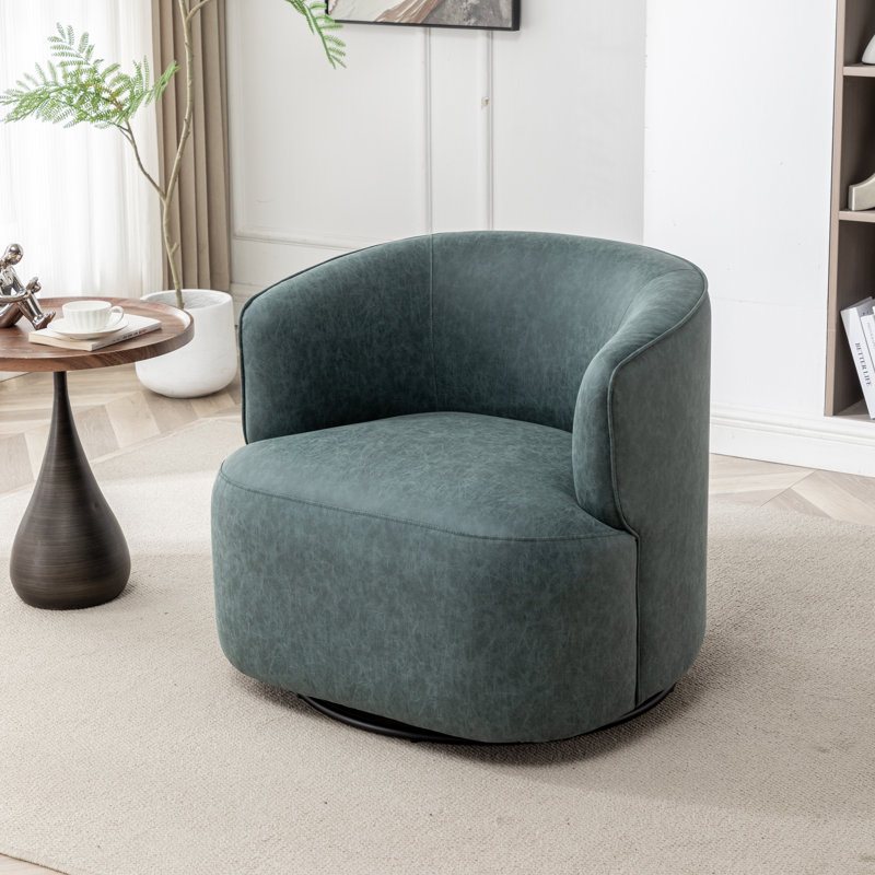 Fauteuil demi-tonneau pivotant de 32 po Tybias, Bleu
