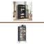 Armoire de rangement pour garde-manger, armoire de rangement en métal à 6 niveaux avec porte transparente, tablettes et roulettes réglables, armoires pour garde-manger, pour la cuisine, le salon et la salle à manger