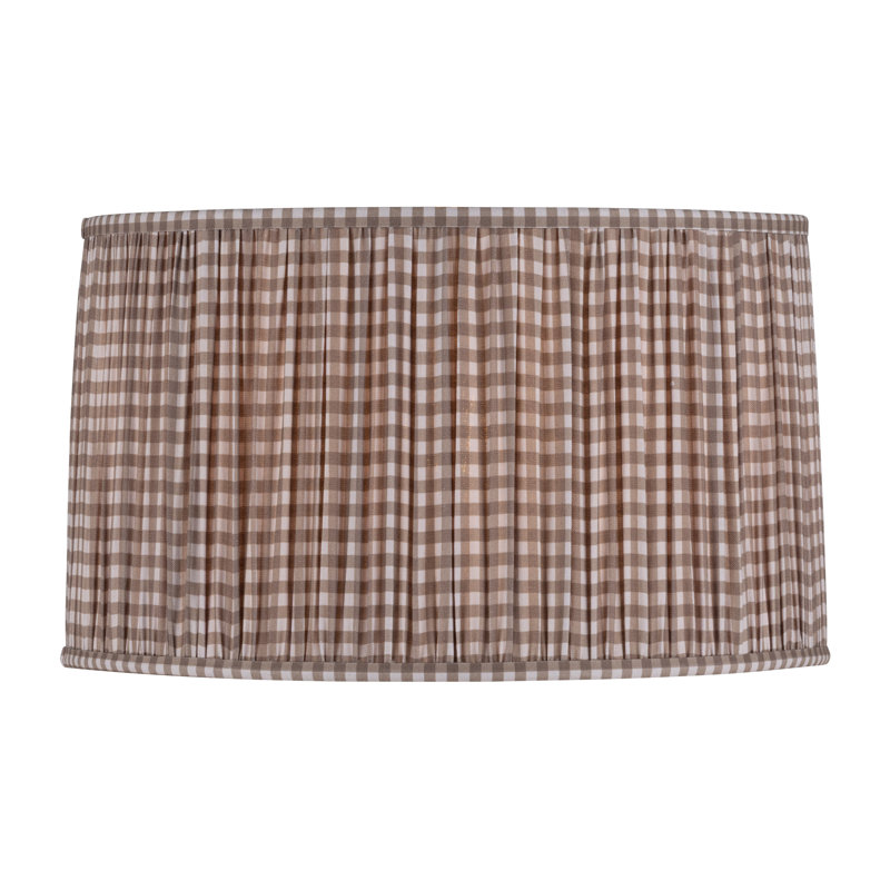 Abat-jour tambour imprimé, Gingham Brown