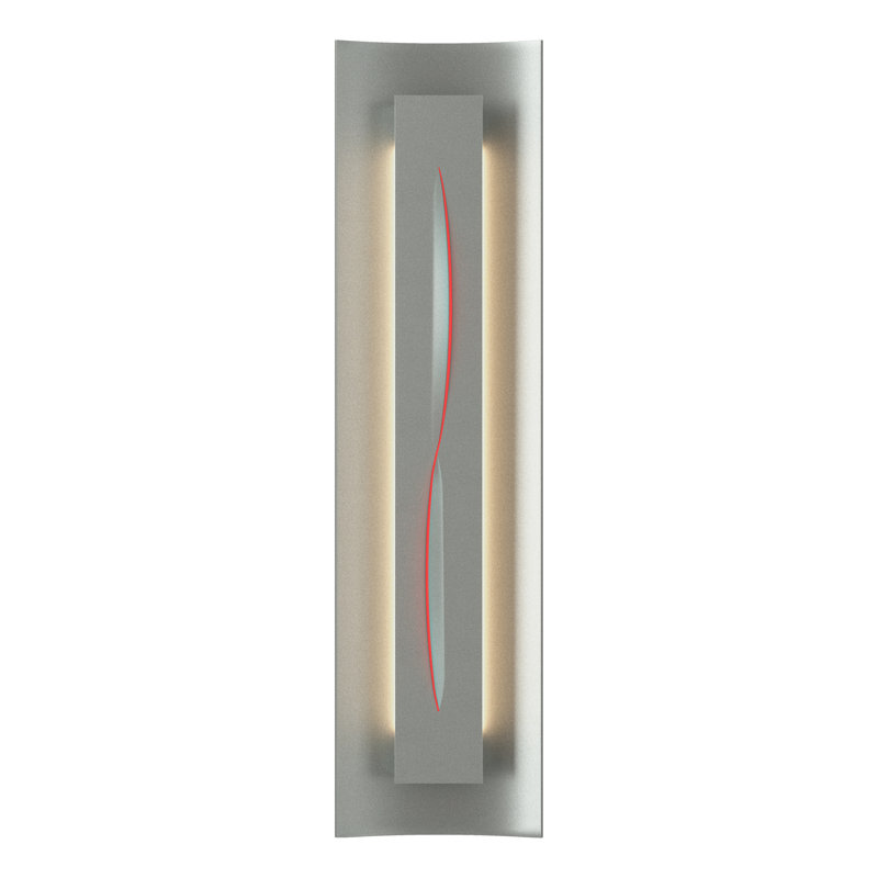 Gallery Dimmable Flush Mount Scone, Red, Vintage Platinum, 4.3" W x 24.5" H x 3.3" D