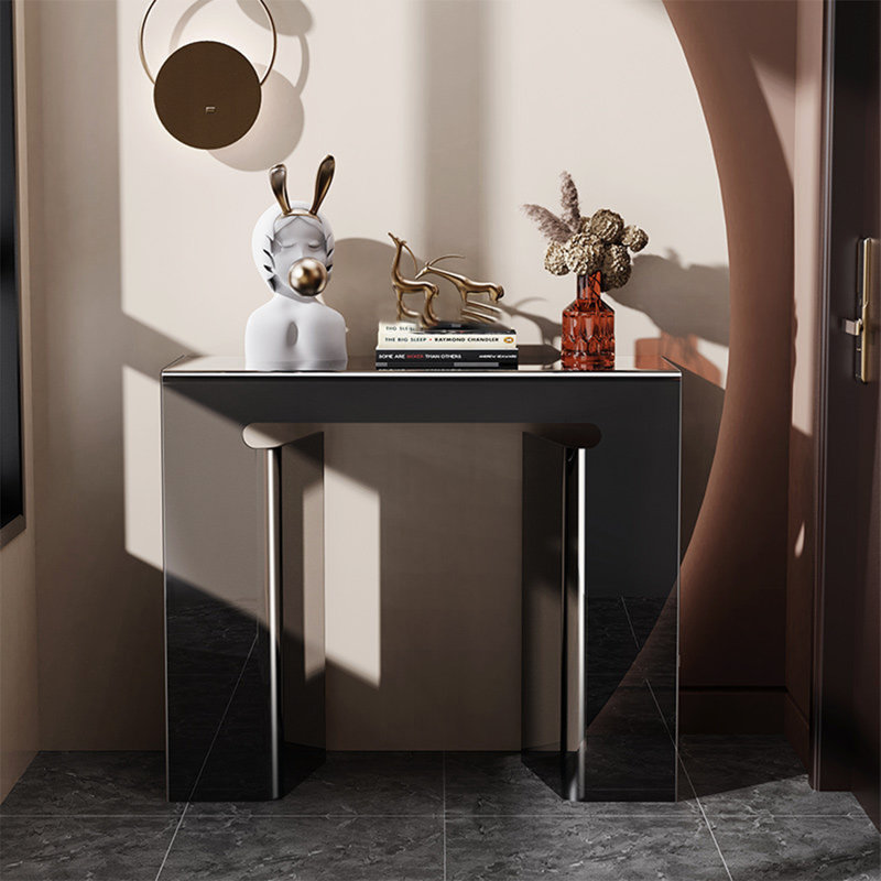 Console moderne en minimalisme en acrylique, 33.46" H x 31.5" W x 11.02" D, Noir