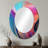 Transitional Pink And Blue Shapes V - Pink Modern Oval Wall Mirror-957323197