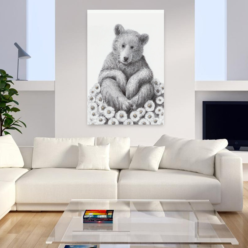 Art contemporain fantaisiste, fleur de printemps, H 48 po x l 32 po