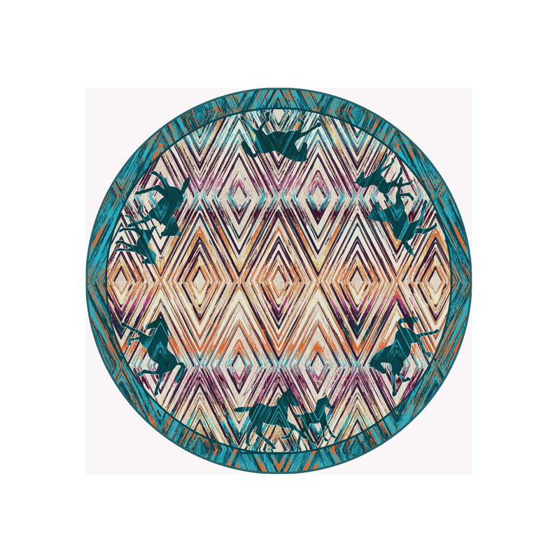 Aamaya Southwestern Indoor Rug, Round 8'