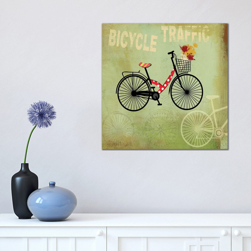 Bicycle Traffic - Wrapped Canvas Print, 45.72 cm H x 45.72 cm W x 1.91 cm D