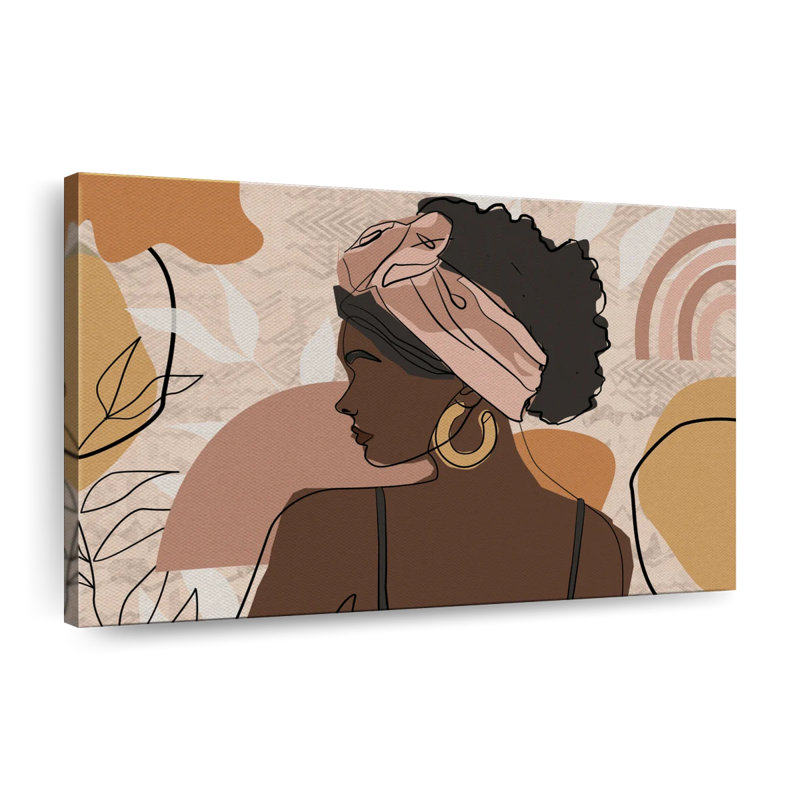Boho, fille africaine sur toile, H 32 po x l 48 po x P 1,25 po