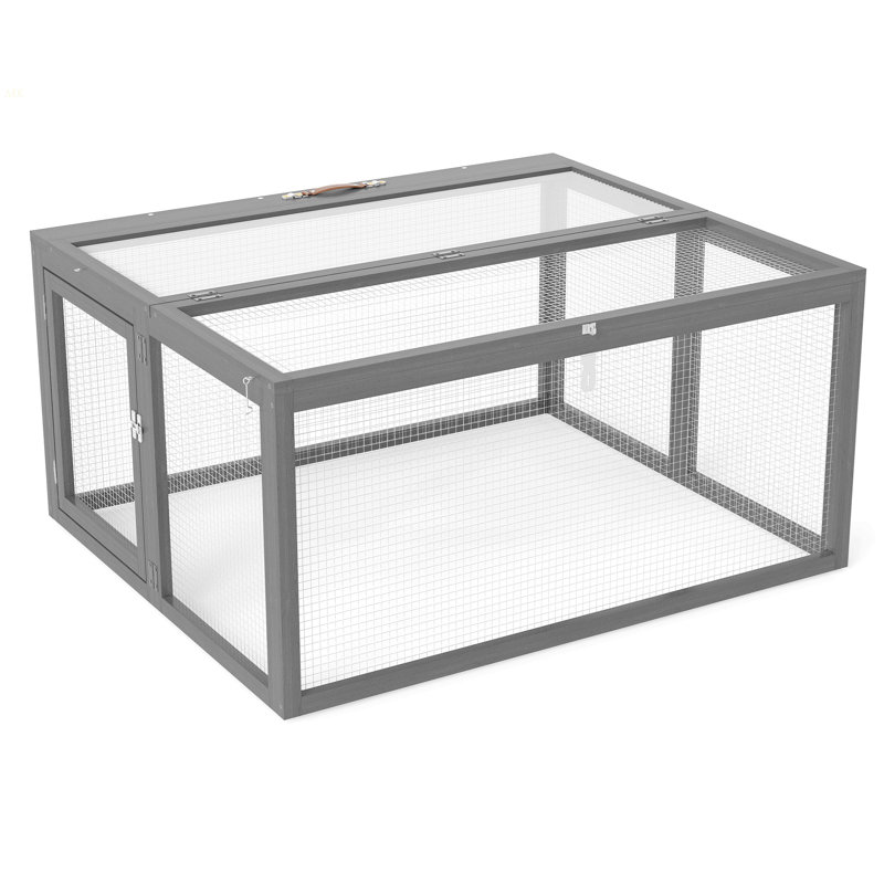Cage à lapin pliante avec portes verrouillables et piquets de sol