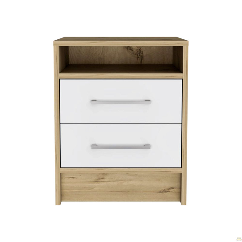 Table de chevet, table de bout, plateau supérieur, deux tiroirs, Multi-couleur