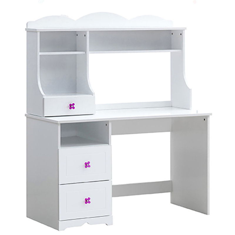 Bureau d'écriture blanc à 2 tiroirs
