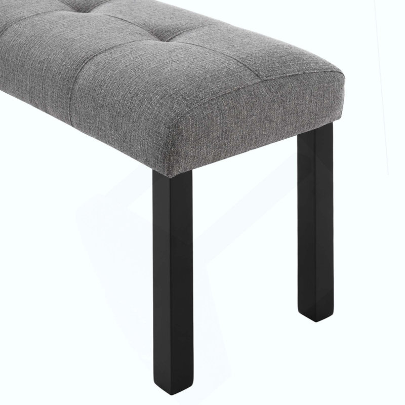 Banc de salle à manger en lin capitonné Modern, Gris