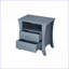 Table basse grise rectangulaire en bois composite pour le salon avec 2 tiroirs Rangement ouvert, peu encombrant Assemblage facile
