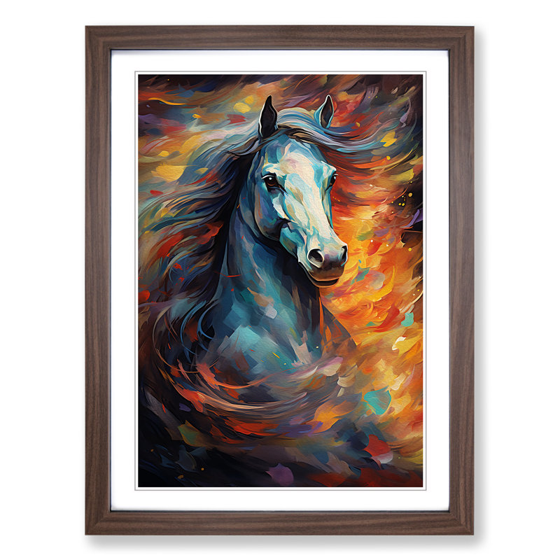 Horse Abstract Art - Framed Print
