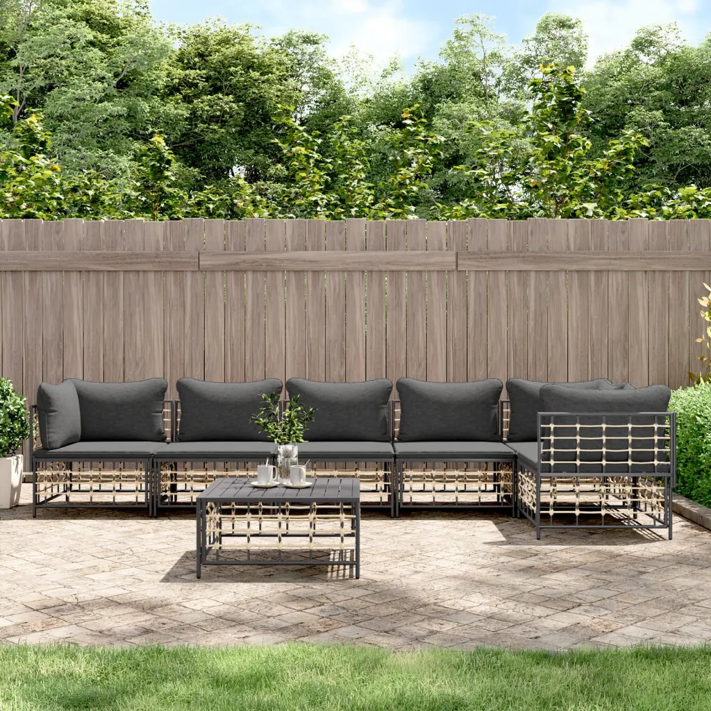 Lounge-Set Rexley aus Polyrattan mit Polster