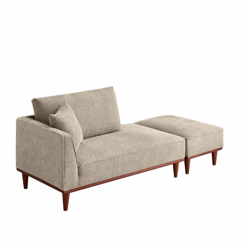 Chaise longue rembourrée et tabouret pour salon, chambre à coucher, Chameau, Chameau