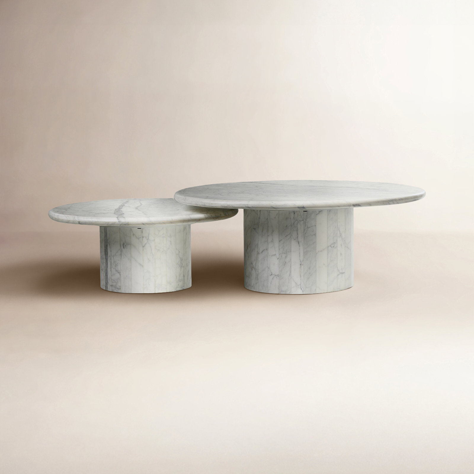 Brennan Coffee Tables, White Calacatta Marble