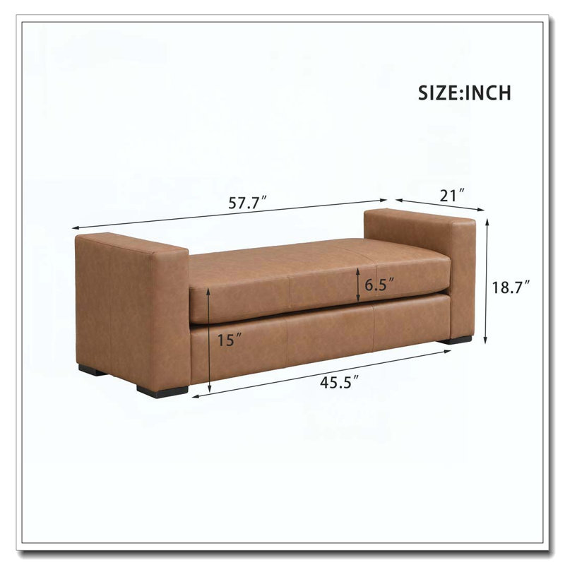 Repose-pieds durable en similicuir brun