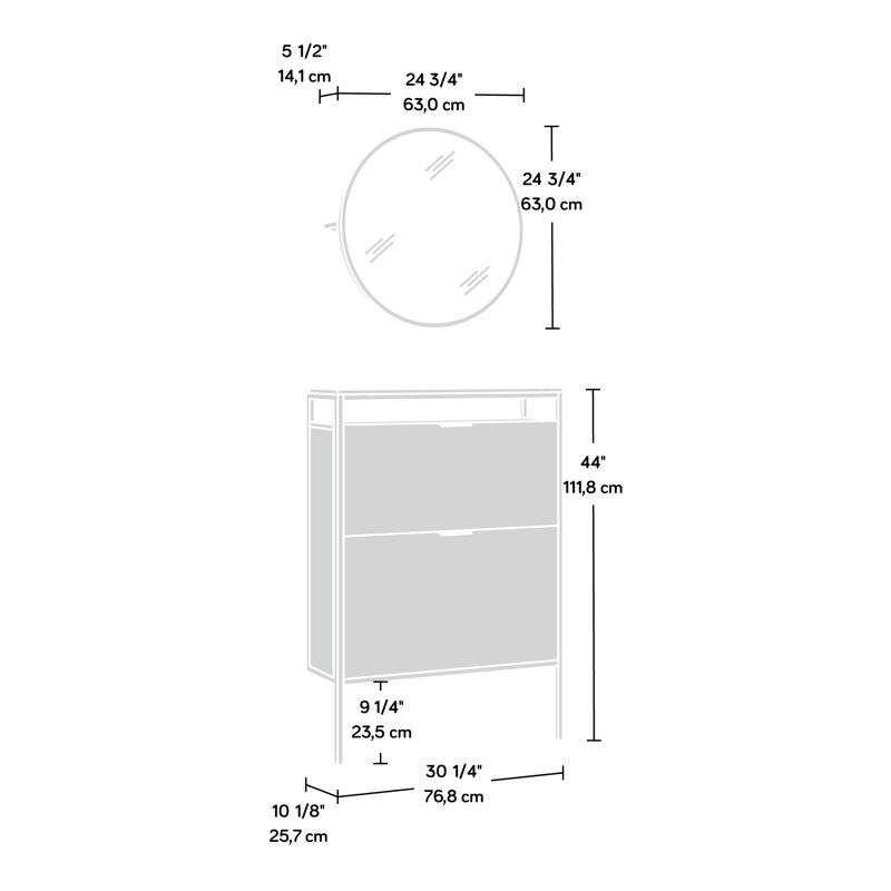 Sindoori Mango Wall-Mounted Shoe Cabinet with Mirror