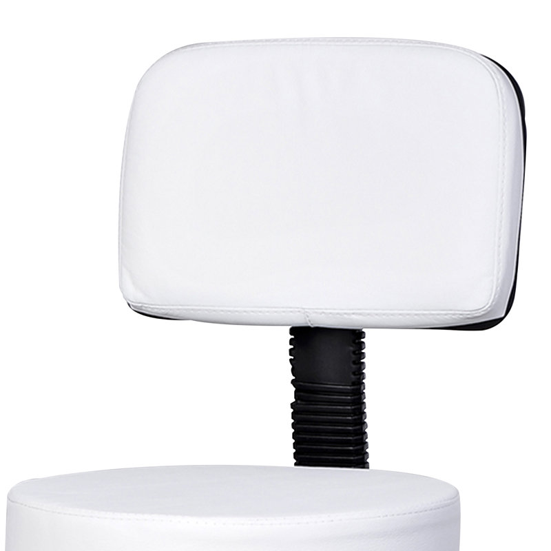 Tabouret roulant hydraulique à hauteur réglable, Blanc