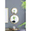 Miroir convexe doré de 28 cm pour chambre à coucher - Cadre décoratif rond en métal et en bois