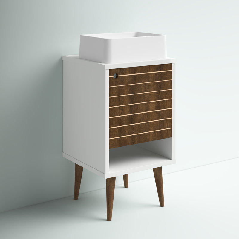 Altom 17.7'' Single Bathroom Vanity with Manufactured Wood Top, White