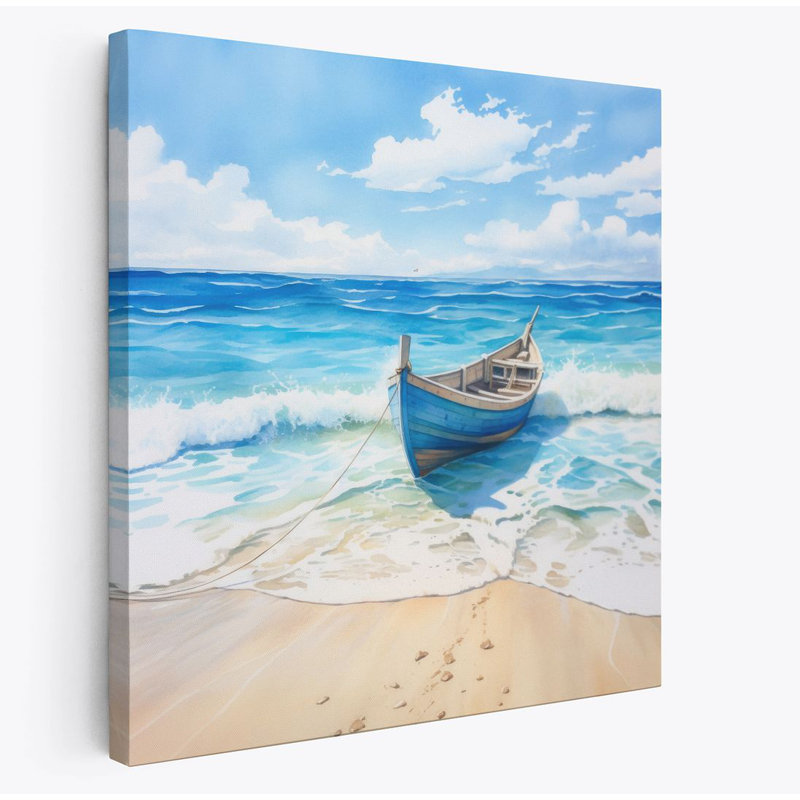Harbour Scenic Seaside - No Frame Print on Canvas