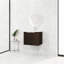 Meuble de salle de bain avec lavabo en résine de 61 cm (24 pouces), meuble à double porte, meuble-lavabo élégant offrant une grande capacité de rangement.