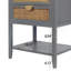  Table de bout à 2 tiroirs, table de chevet en rotin avec rangement pour chambre à coucher, salon, gris-549140633