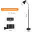  Lampe sur pied en métal, lampe sur pied à col-de-cygne réglable, base de lampe E26, noir sable