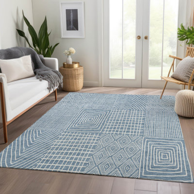 Tapis géométrique de qualité supérieure lavable à la machine Lyndhurst AMF990
