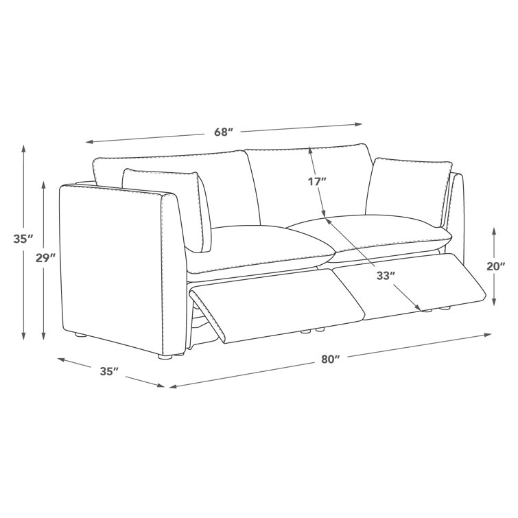 Greylan 80" 2 - Piece Modular Reclining Sofa