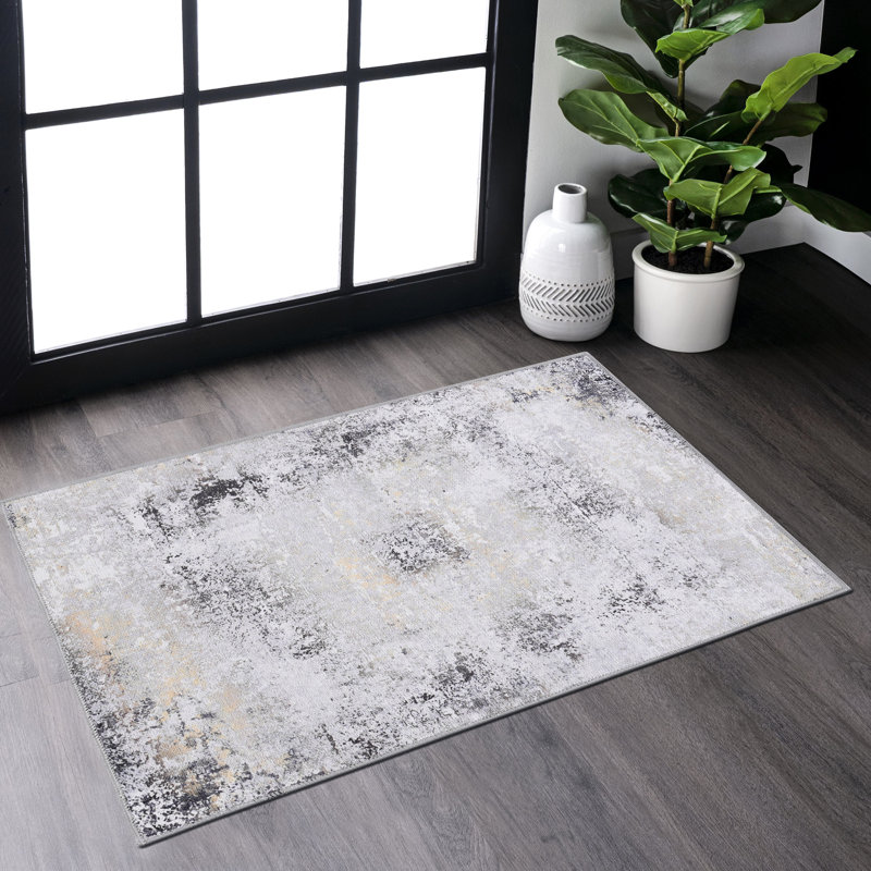 Tapis lavable à la machine 2 x 3, à poils courts, antidérapant, pliable, ajoute une touche de classe à la chambre à coucher