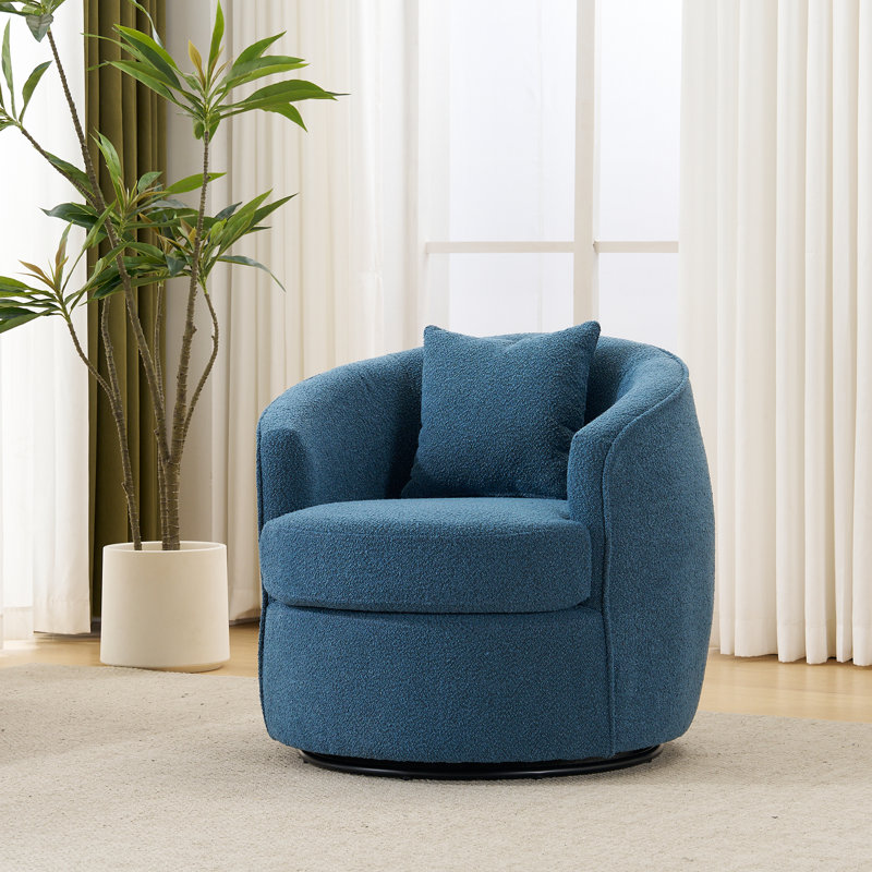 Fauteuil d'appoint pivotant Modern Boucle, Bleu