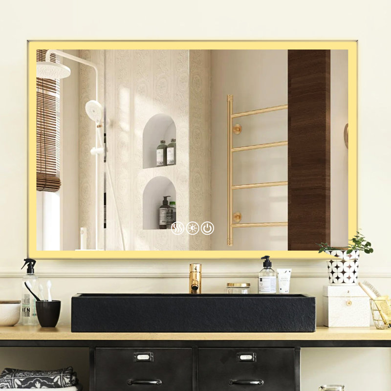 Miroir de salle de bain 48 x 32 po 48 x 32 po, brouillard, options