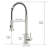 Brushed Nickel Kitchen Sink Faucet With Pullout - Single Lever, Leak-, , Adjustable Water Stream And Spray Contemporary In Pull Out , Leak- Design, To Corrosion Fingerprint Marks-2102458446