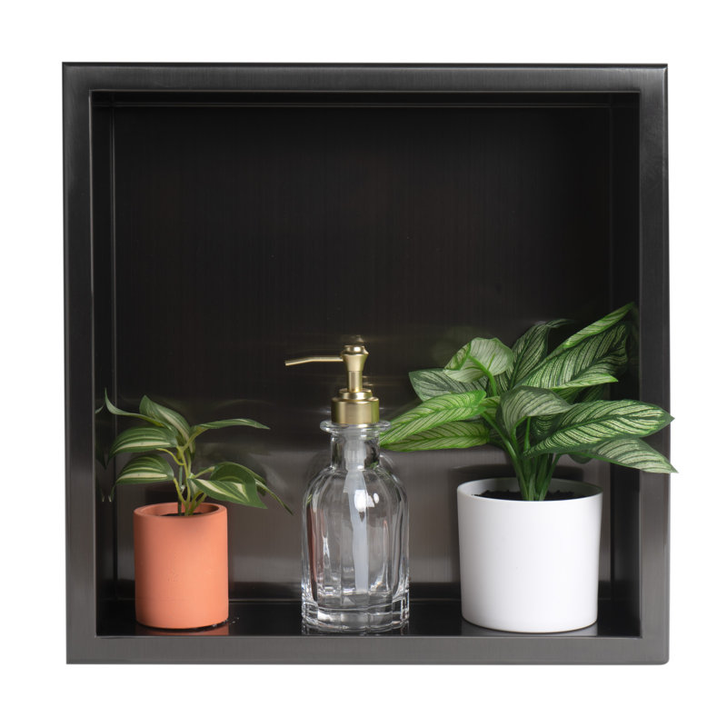 Brushed Black Stainless Steel Wall Mount Shower Niche