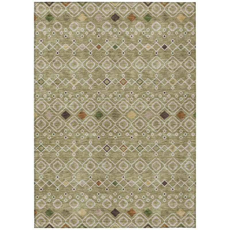 Aleighna Area Rug with Non-Slip Backing, Rectangle 1'8" x 2'6"