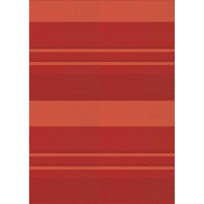 Tapis rayé orange en laine, Rectangle 8 pi x 12 pi