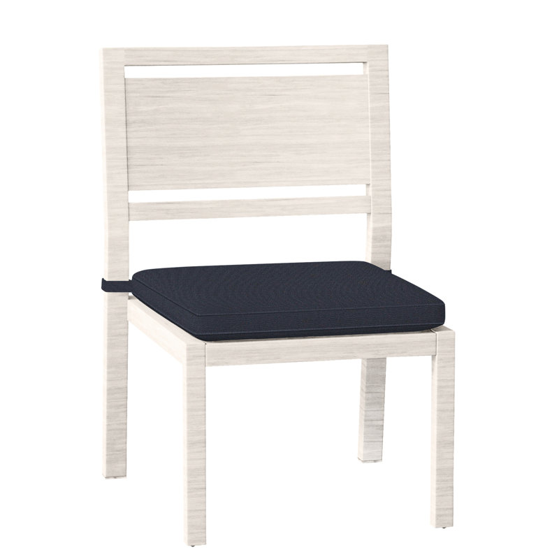 Chaise d'appoint d'extérieur en aluminium forgé Avondale, Welt, Lin marine, Craie
