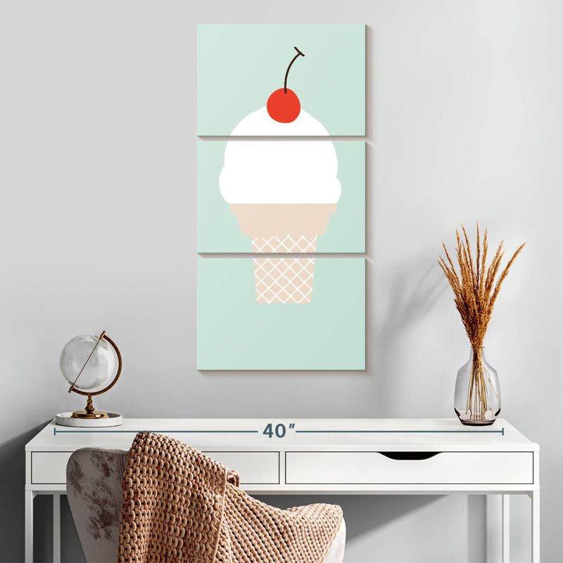 Cornet de glace I, H 32 po x l 15 po