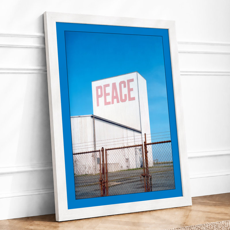 Peace Sign Under Sky Minimalist - Print, A1 - 84.1 x 59.4 cm, White