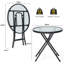 Round Glass Outdoor Bistro Table - 46 cm W 46 cm D